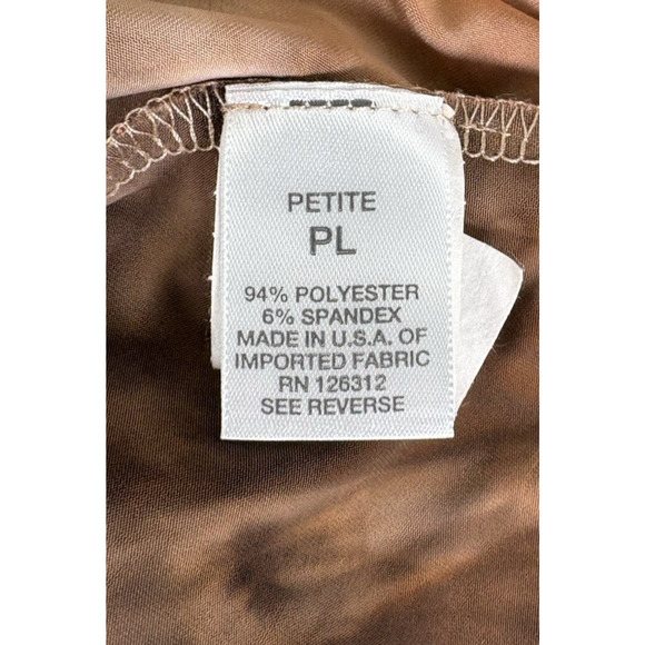 VTG Dressbarn Petit Large Top Orange Brown Floral Y2k Sparkle Boho Fairy Stretch - Picture 6 of 8